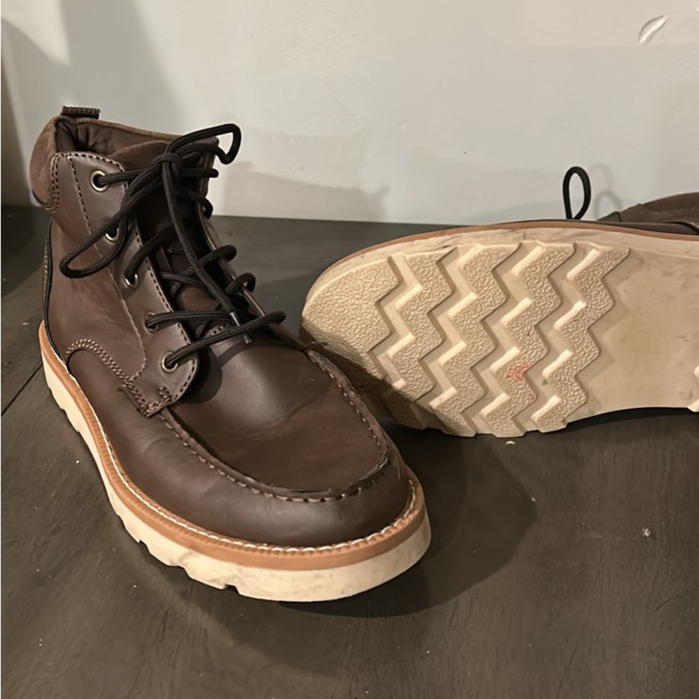 Club Room Chocolate Brown Leather Boots - Picture 2 of 2